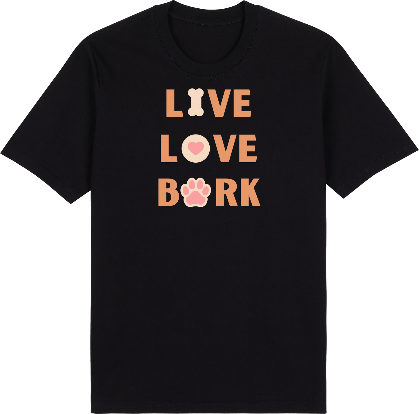 Live Love Bark with Bones and Paws by ShiroInu Prints