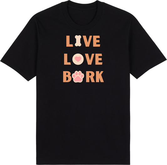 Live Love Bark with Bones and Paws by ShiroInu Prints