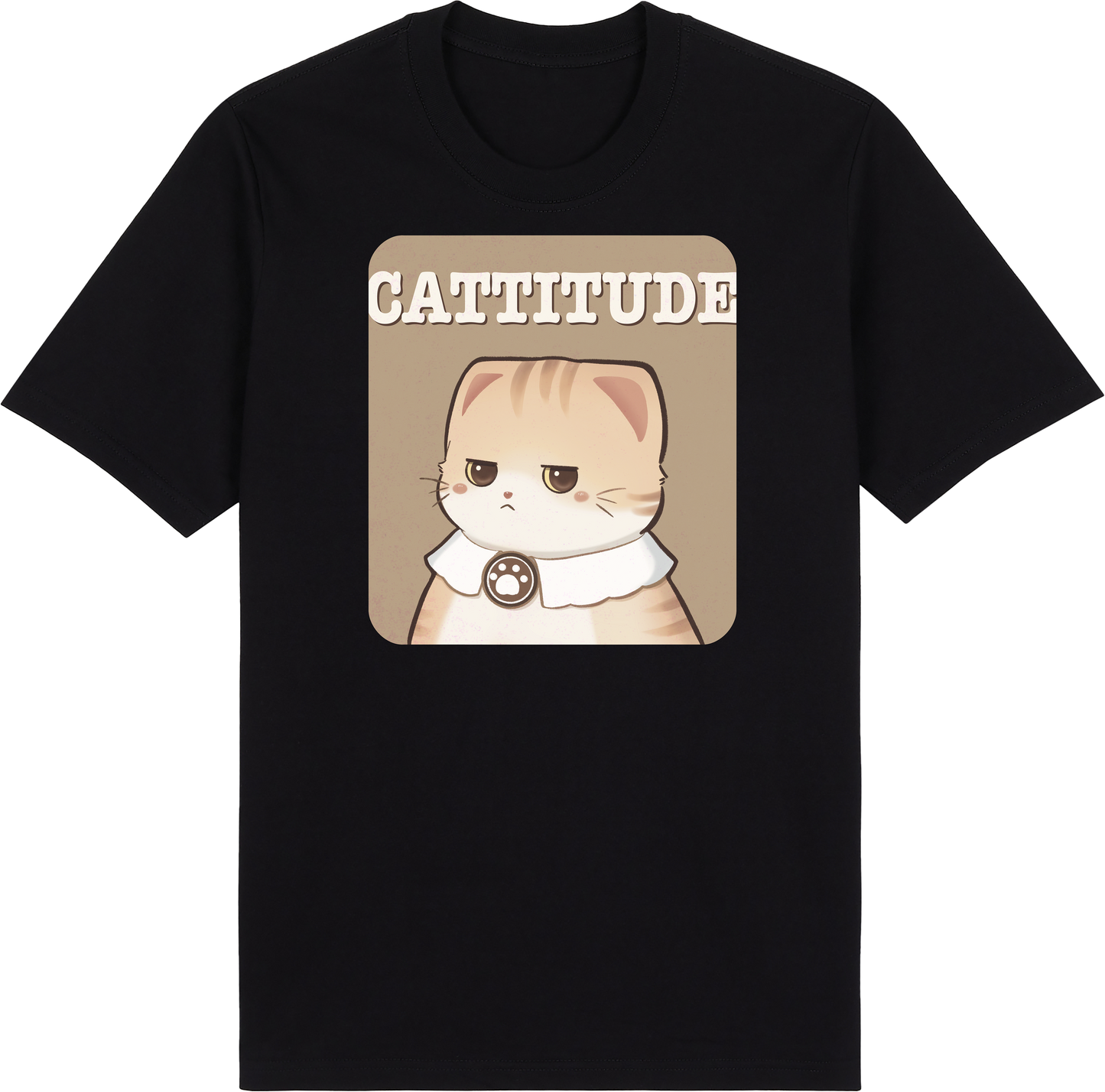 CATTITUDE – Orange Tabby Cat Tee