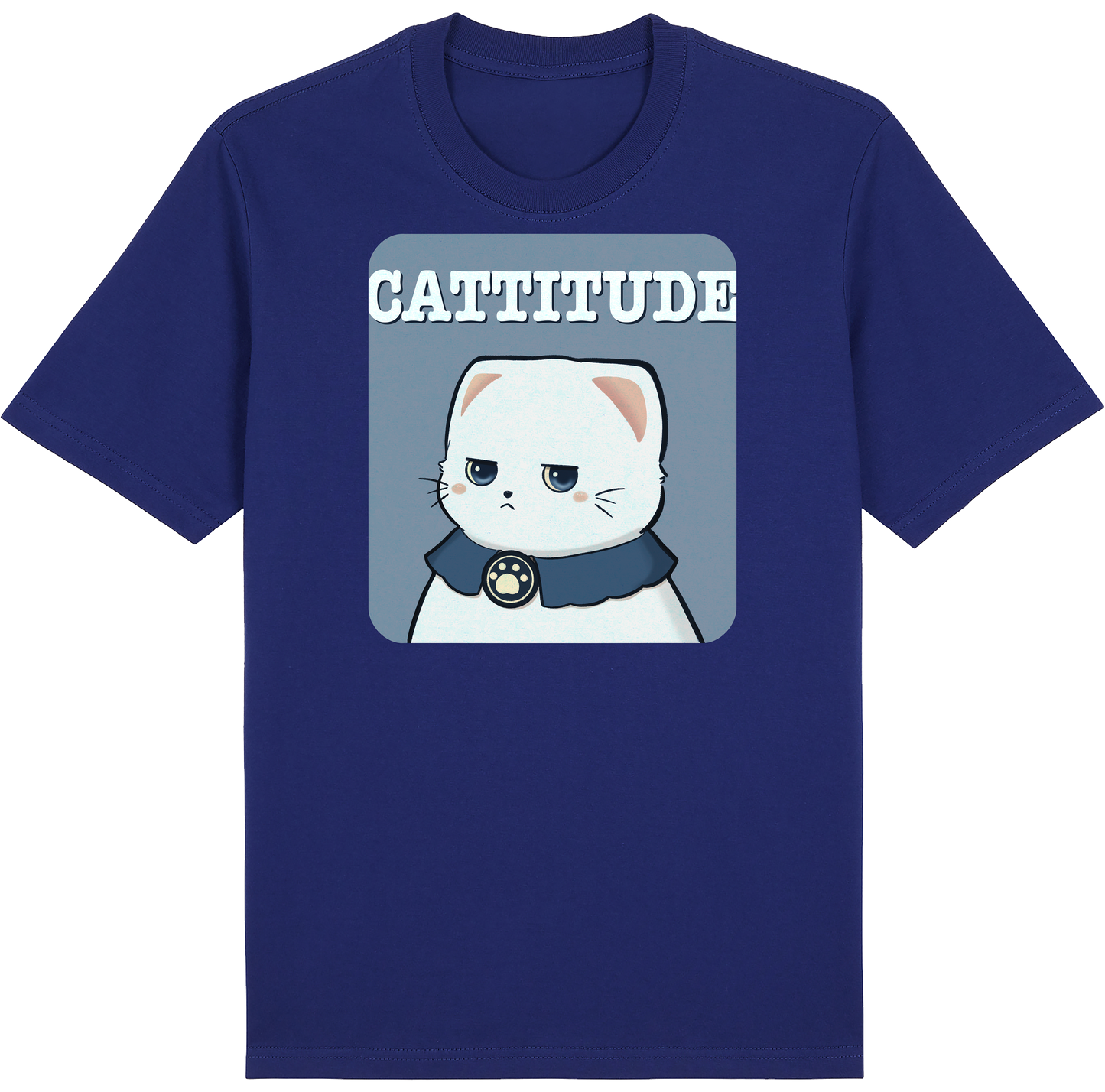 CATTITUDE – White Cat Tee