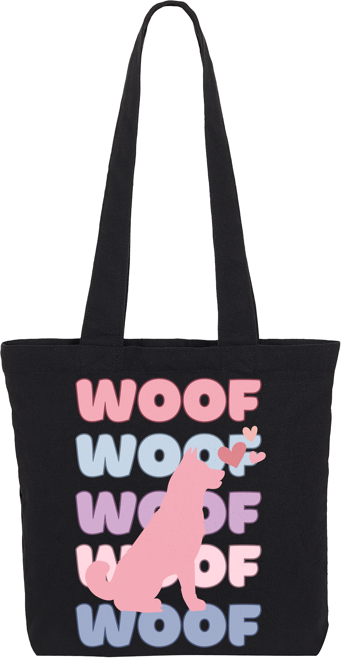 Cotton Candy Woof Tote Bag by ShiroInu Prints