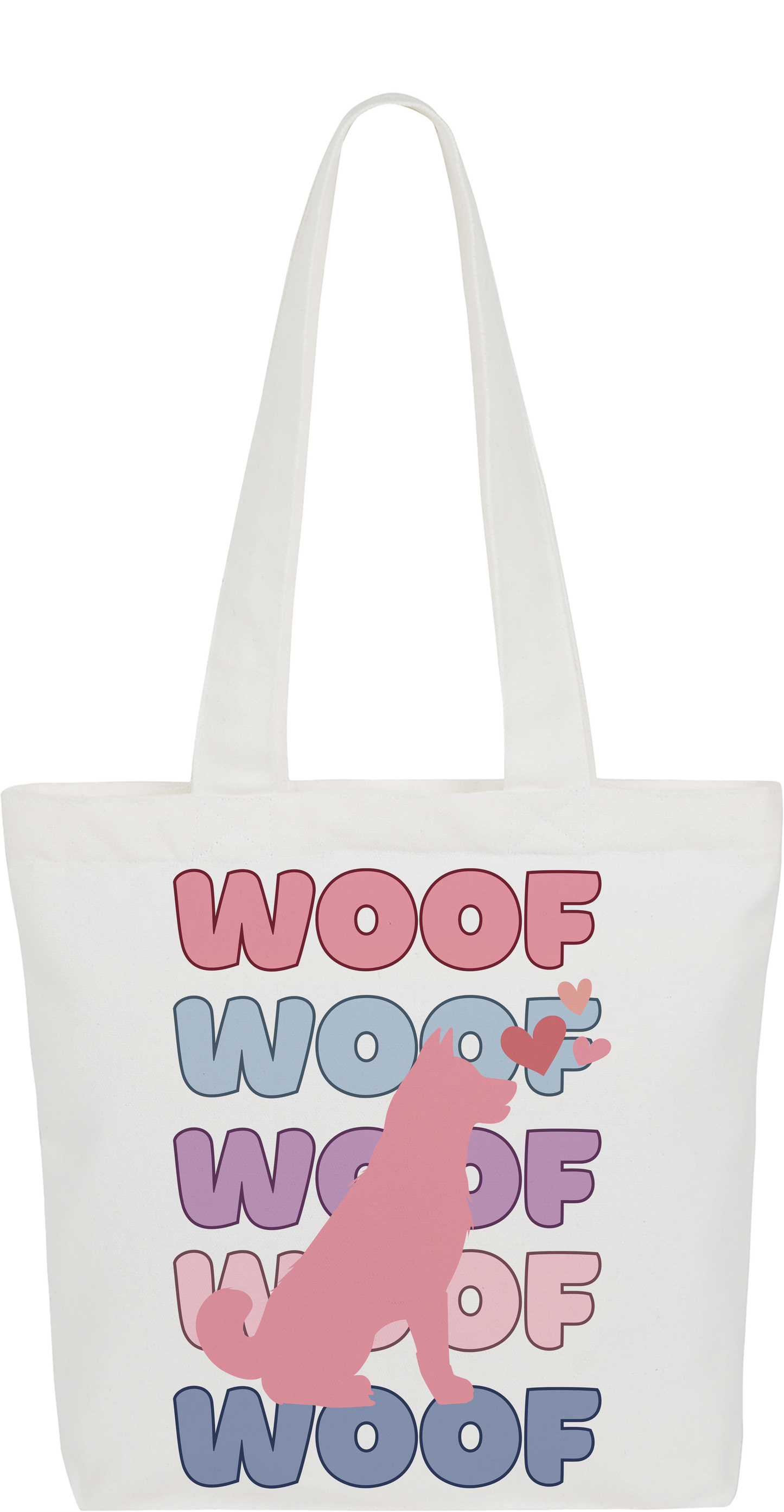 Cotton Candy Woof Tote Bag by ShiroInu Prints