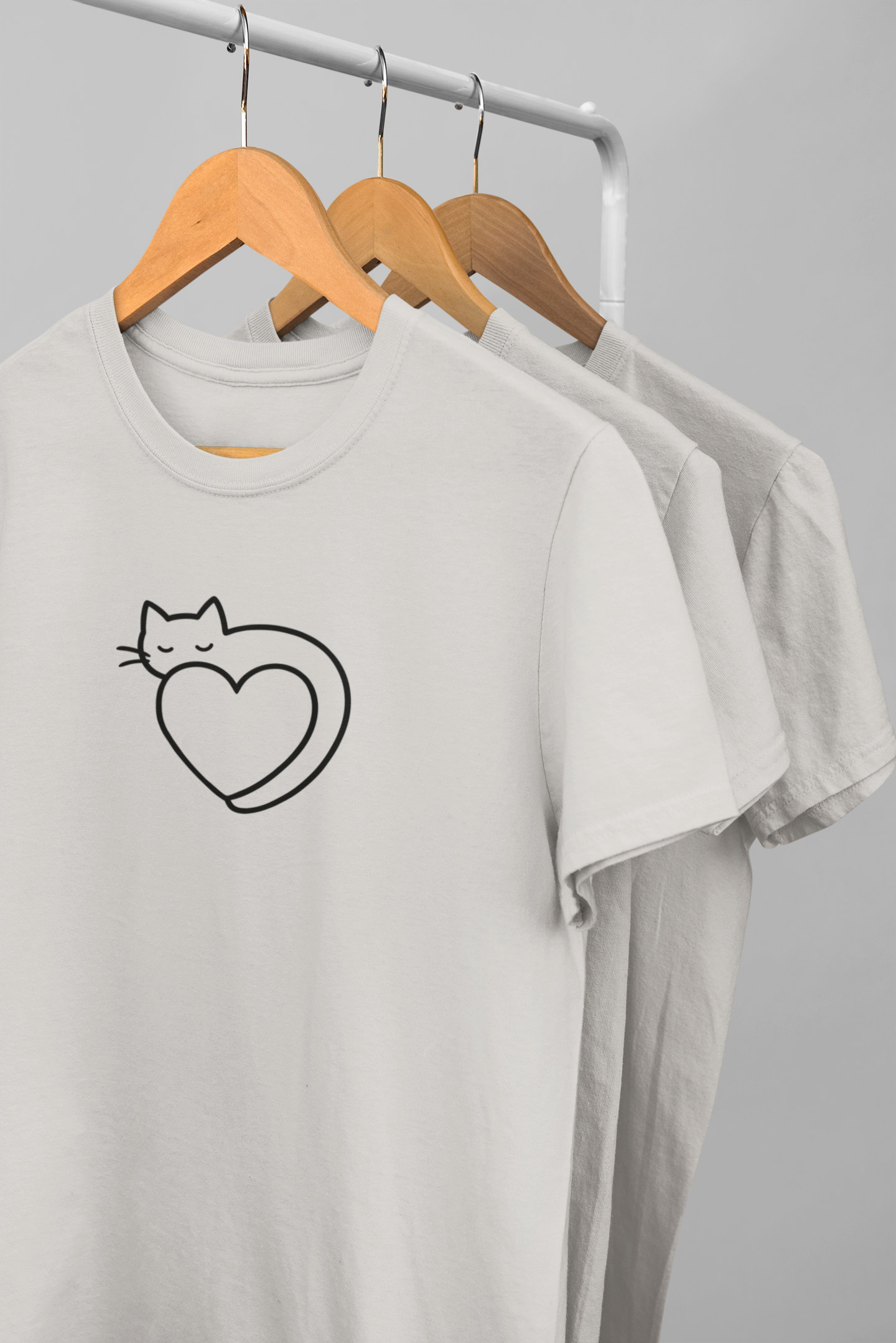 Purrfect Heart Tee – Meow Line Art Collection