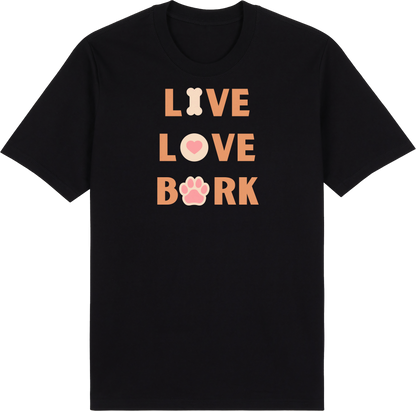 Live Love Bark with Bones and Paws by ShiroInu Prints