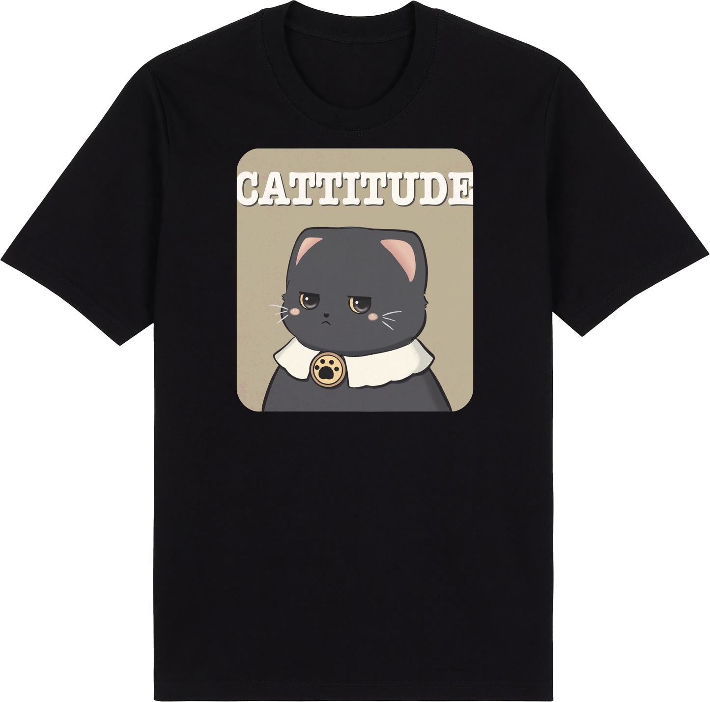 CATTITUDE – Black Cat Tee by Cinnamoon