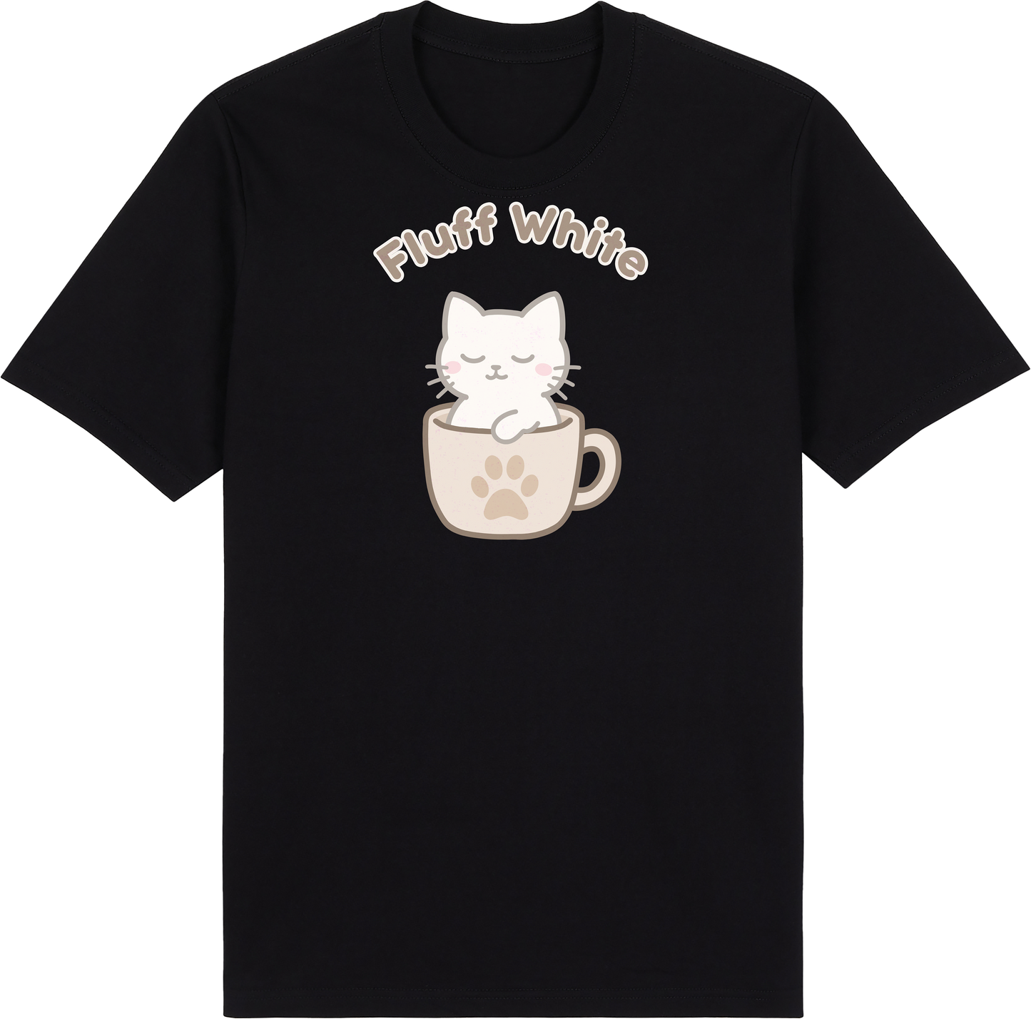 Fluff White Tee – Catfé Cuties Collection