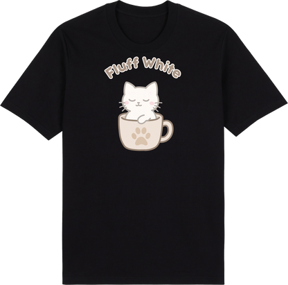 Fluff White Tee – Catfé Cuties Collection