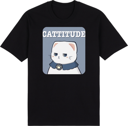CATTITUDE – White Cat Tee