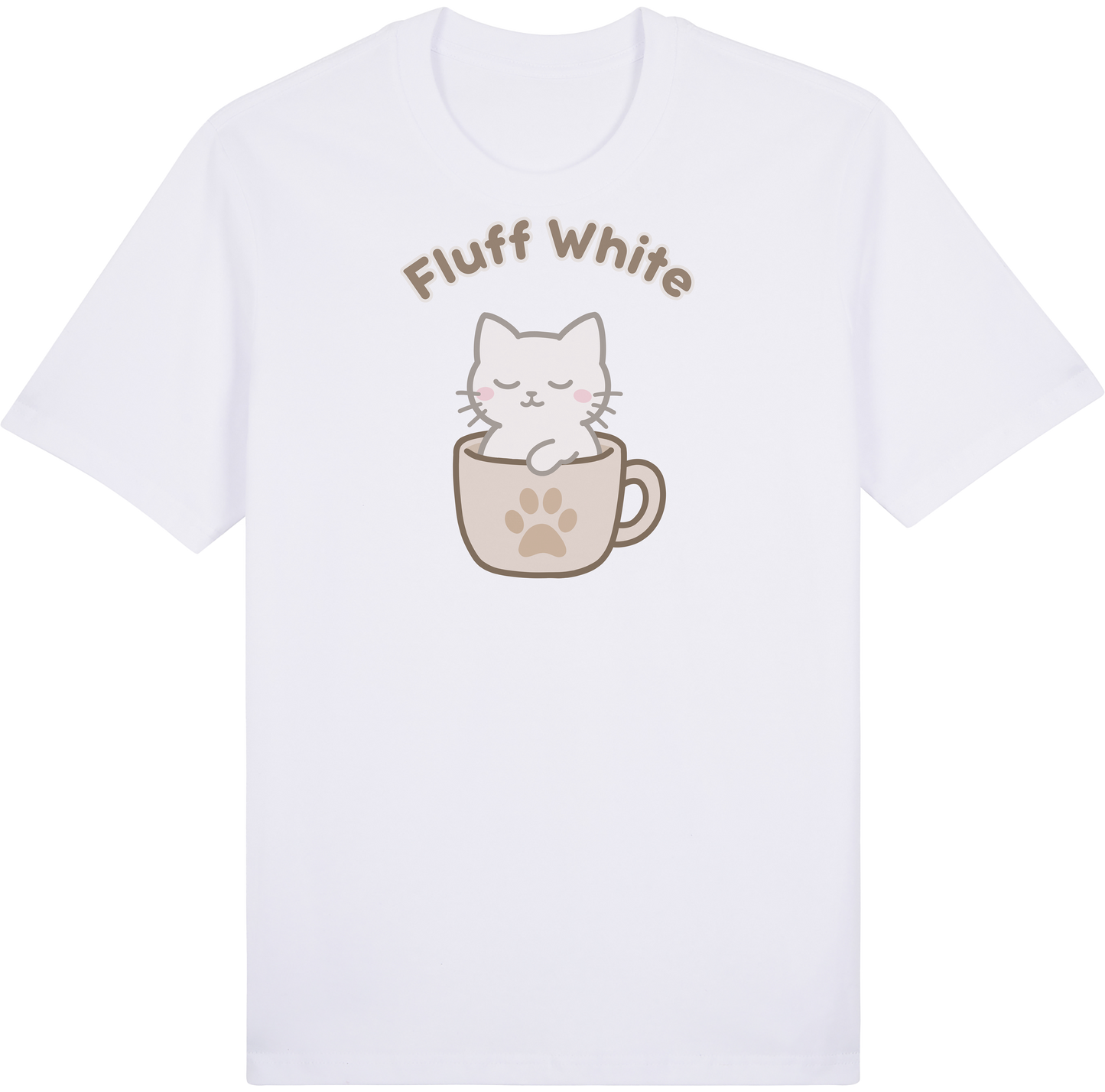 Fluff White Tee – Catfé Cuties Collection