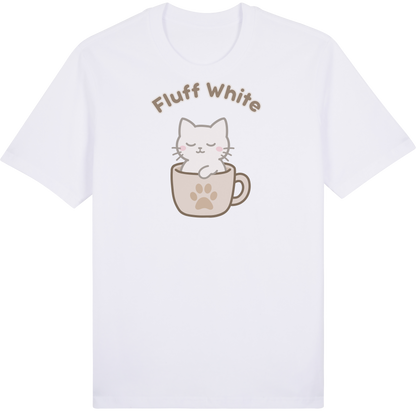 Fluff White Tee – Catfé Cuties Collection