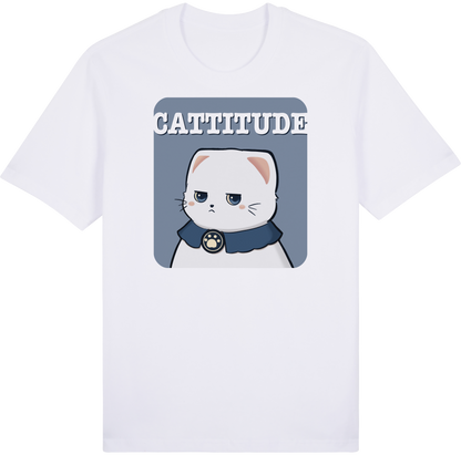 CATTITUDE – White Cat Tee