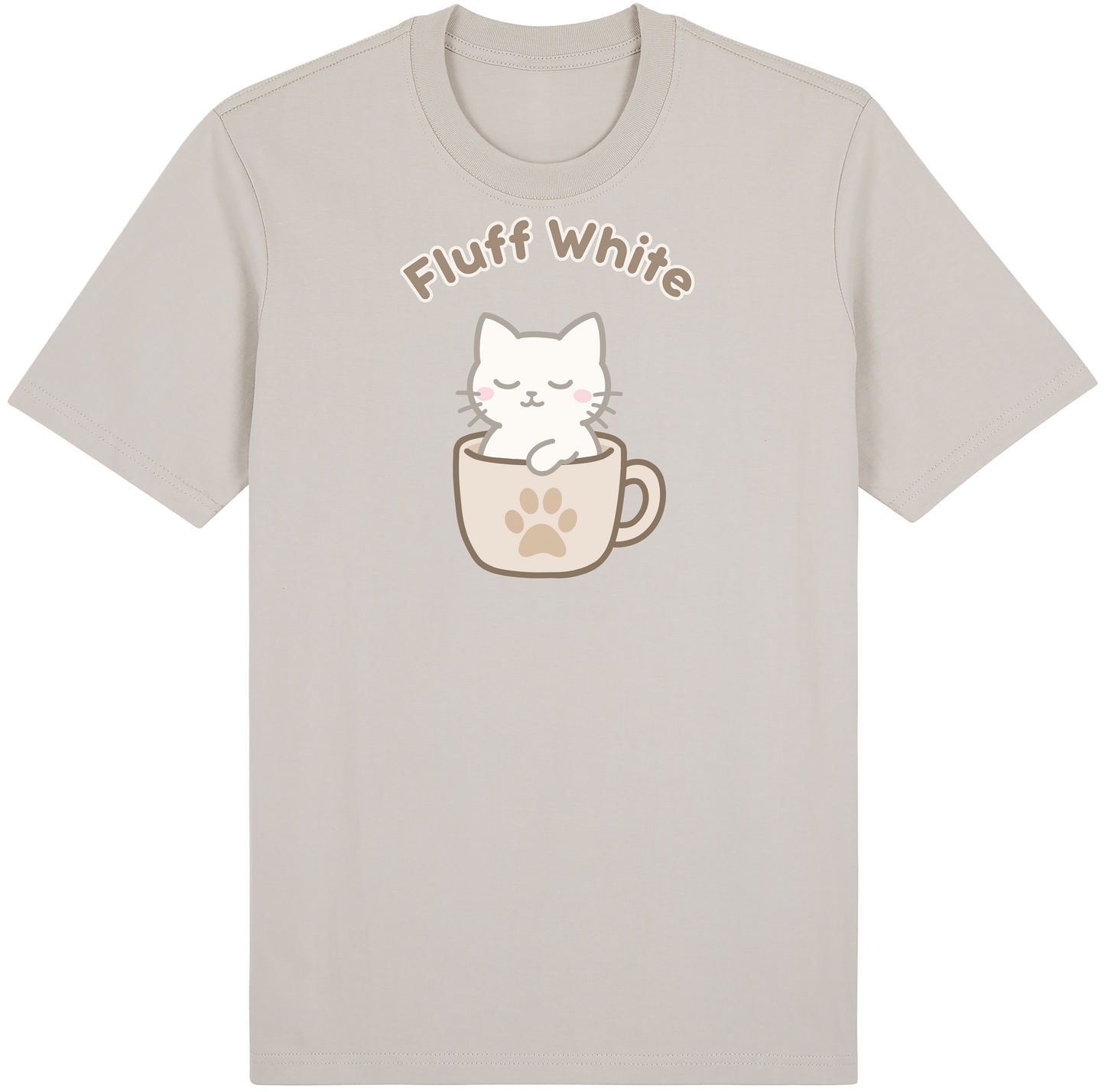 Fluff White Tee – Catfé Cuties Collection