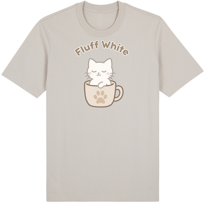 Fluff White Tee – Catfé Cuties Collection