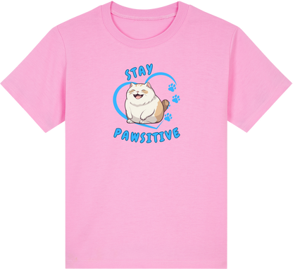 Stay Pawsitive (Cats) Kids T-Shirt