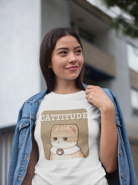 CATTITUDE – Orange Tabby Cat Tee