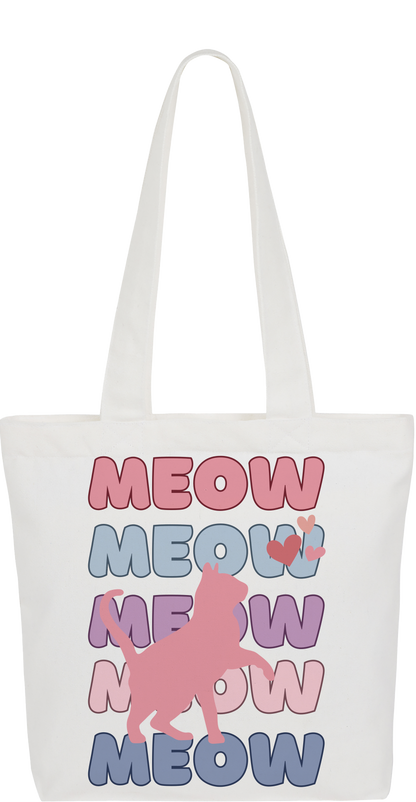 Cotton Candy Meow Tote Bag (Square)