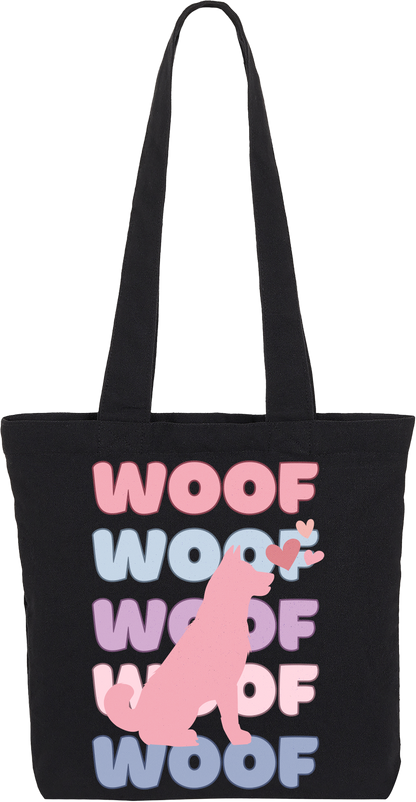 Cotton Candy Woof Tote Bag by ShiroInu Prints
