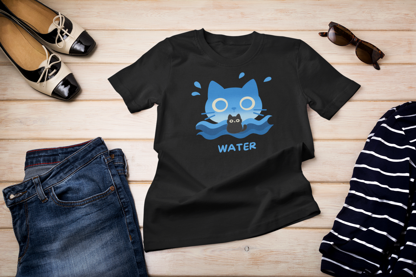 Water Elemental Cat featuring Kuro – Elemental Cat Series