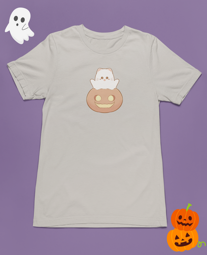 BooBun Tee – Ghost Pumpkin Cats: Trick-or-Treat Edition Tee by Cinnamoon