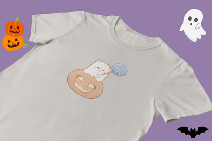 Giggles Tee – Ghost Pumpkin Cats: Trick-or-Treat Edition Tee by Cinnamoon