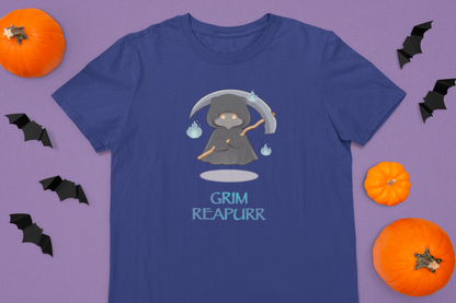 Grim Reapurr — Halloween Cat Guardian Tee by Cinnamoon