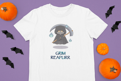 Grim Reapurr — Halloween Cat Guardian Tee by Cinnamoon