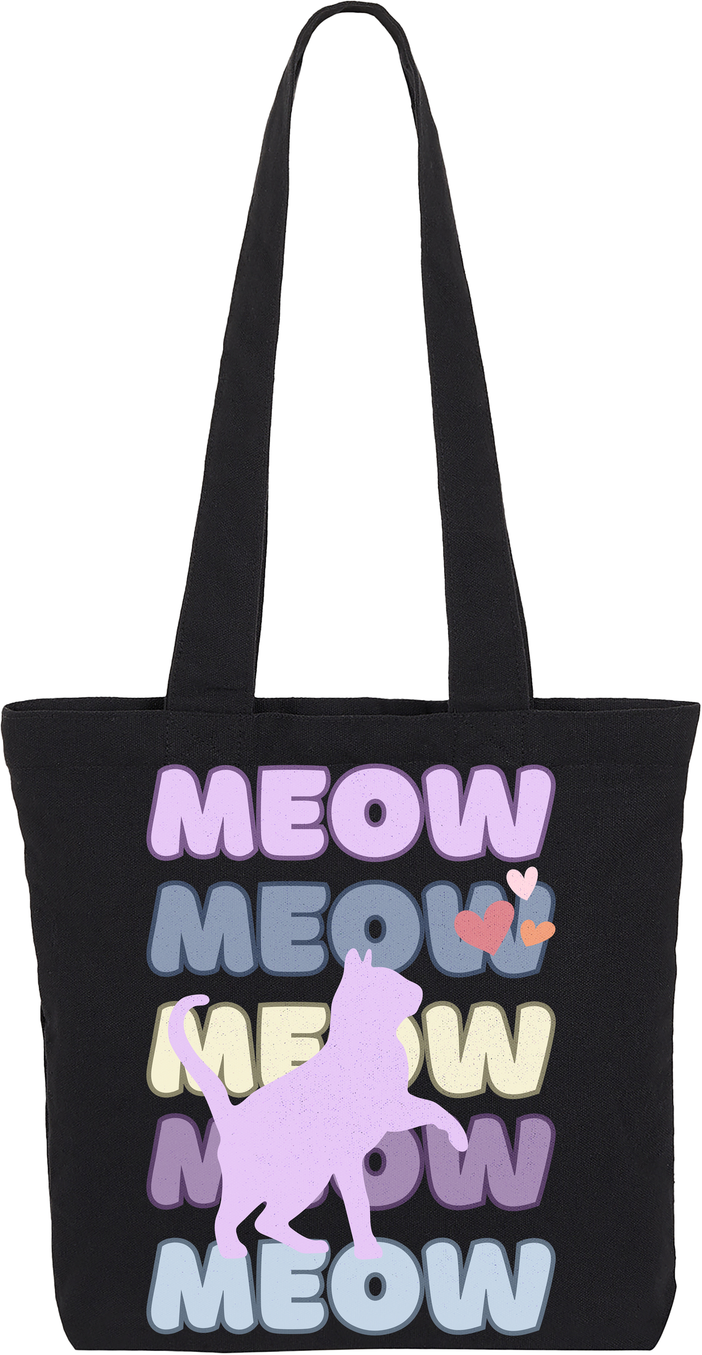 Lavender Meow Tote Bag (Square)