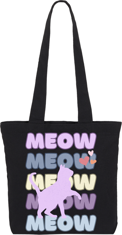 Lavender Meow Tote Bag (Square)