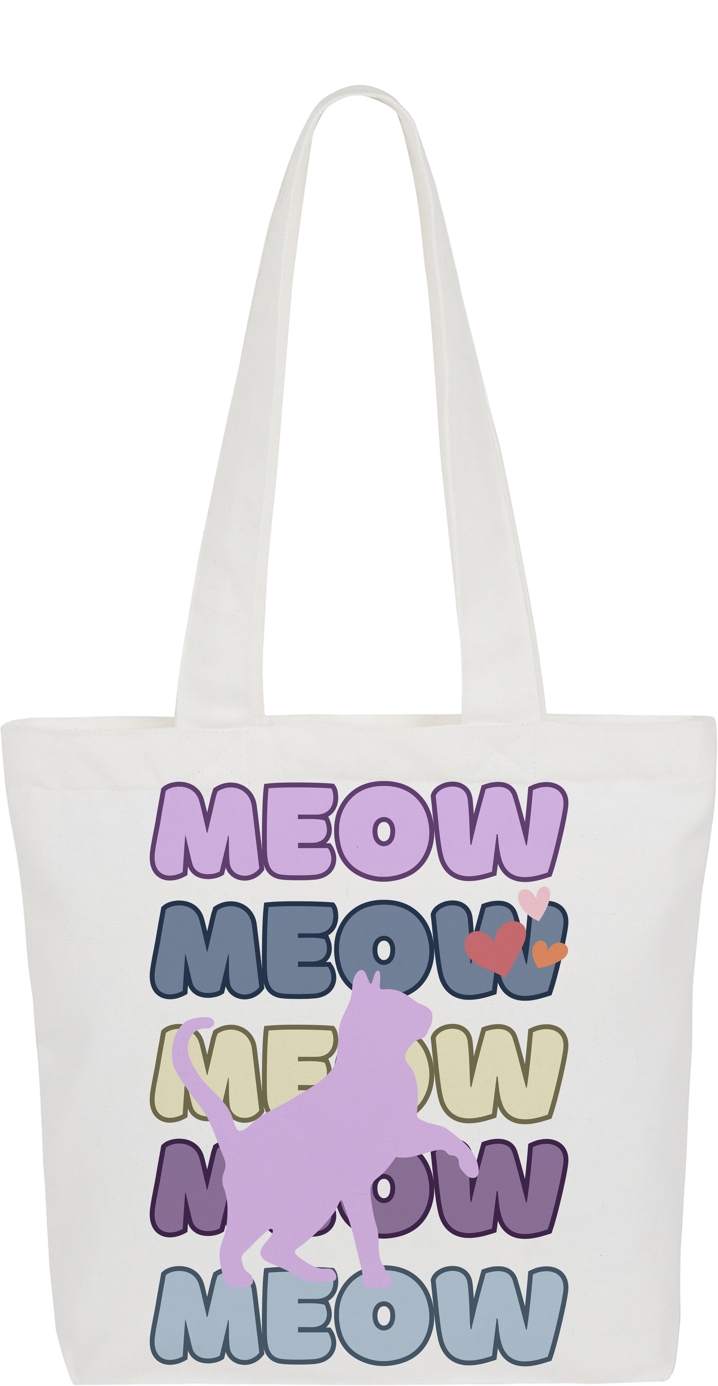 Lavender Meow Tote Bag (Square)