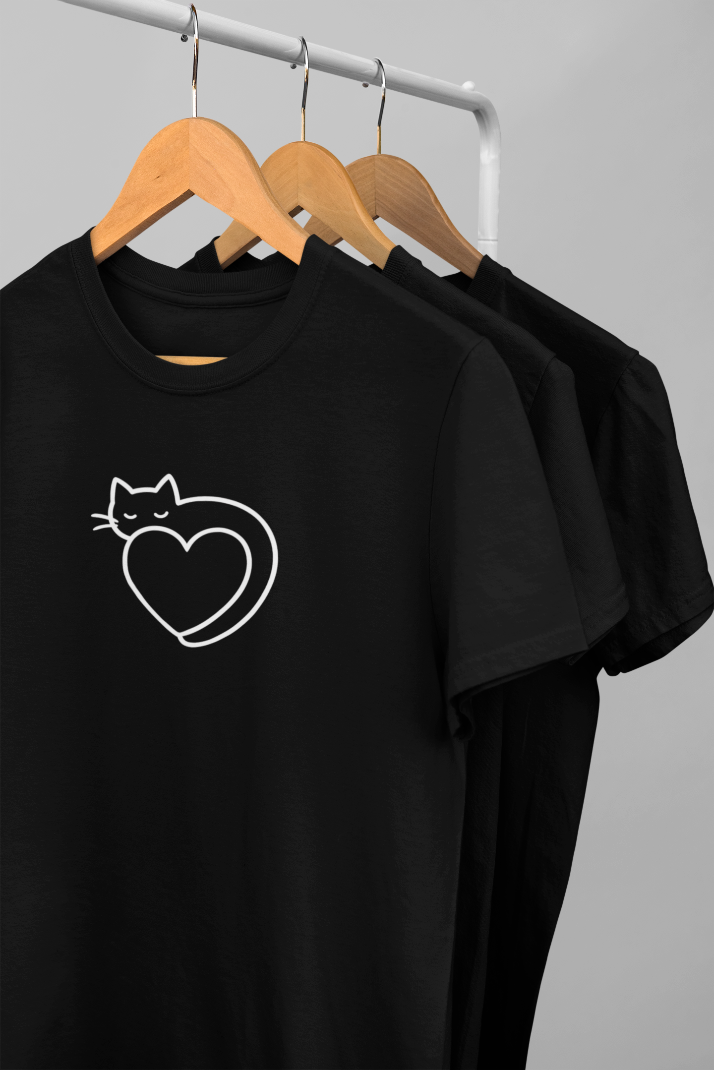 Purrfect Heart Tee – Meow Line Art Collection