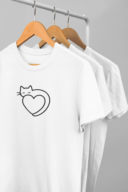 Purrfect Heart Tee – Meow Line Art Collection
