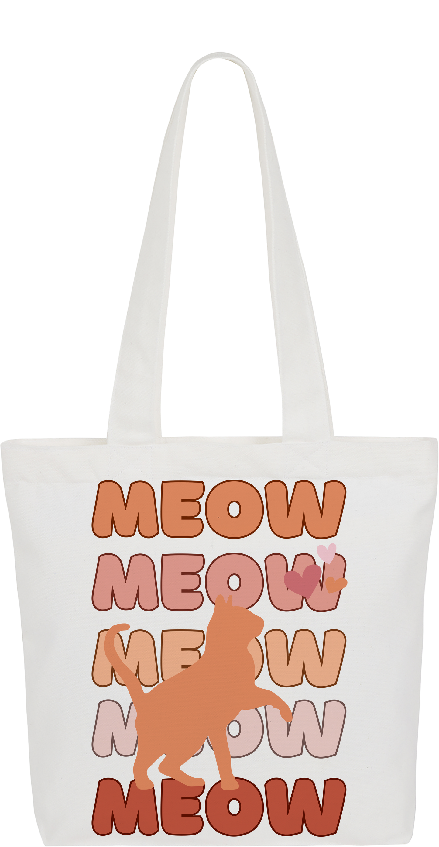 Peach Fuzz Meow Tote Bag (Square)