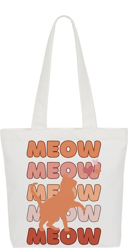 Peach Fuzz Meow Tote Bag (Square)